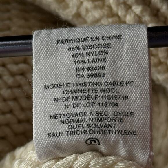 Theory Sweater Twisting Cable Chainette Wool Womens L Academic Chunky Schoolgirl - Picture 8 of 9